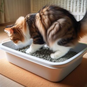 gatto nella lettiera